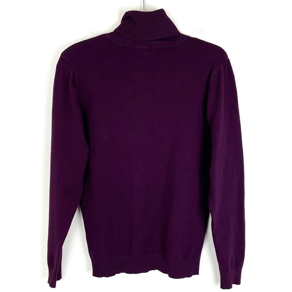Calvin Klein Sweater Turtleneck Long Sleeve Pullover Medium Purple - Picture 4 of 6